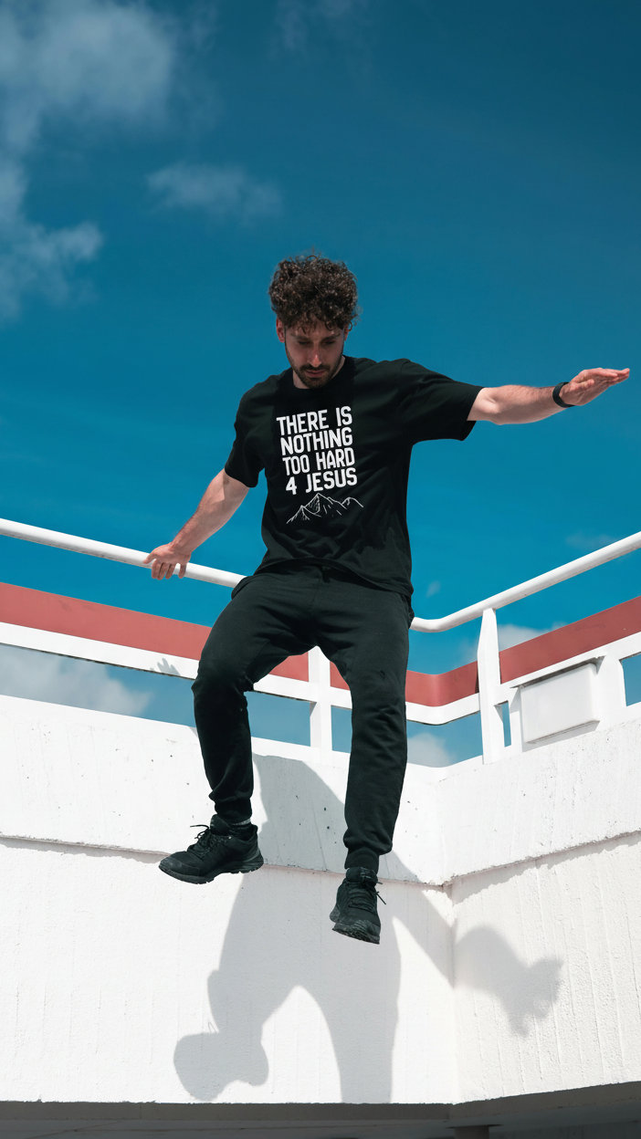 Nothin' 2 Hard 4 Jesus Oversized Tee on model